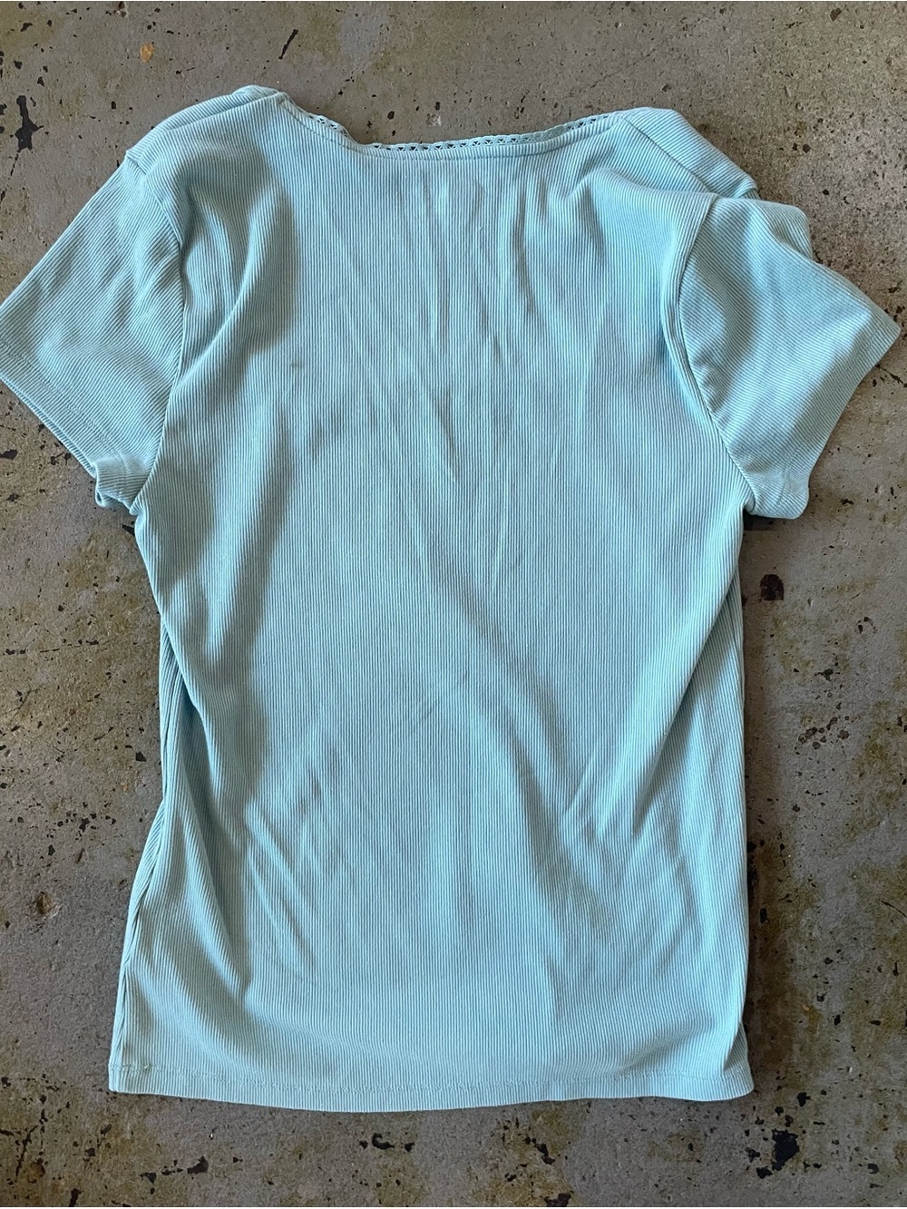 Old Navy Ribbed Square-Neck T-shirt with a Delicate Scalloped Neckline Sz L - Picture 5 of 6